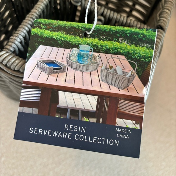 Nautica Woven Silverware Utensil Holder Caddy w Handle 4 Sections - Picture 7 of 7